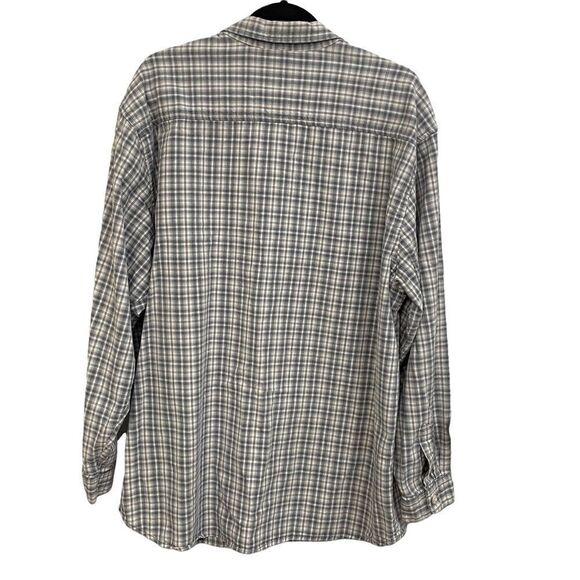QUICKSILVER GRAY/BLUE CHECKERED BUTTON DOWN Longsleeve Shirt cotton XL‎ - Picture 3 of 7